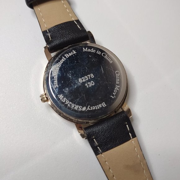 Gold Tone And Black Band Cute Watch - Picture 9 of 11